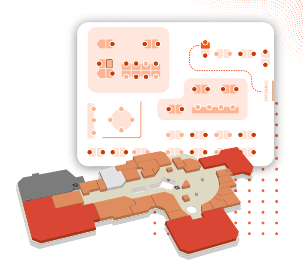 vfairs in person event floor mapping feature in app