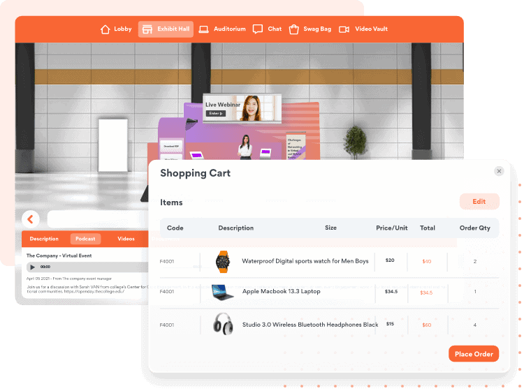 Shopping Cart at a Virtual Event