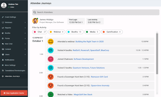 user journey track in hybrid event